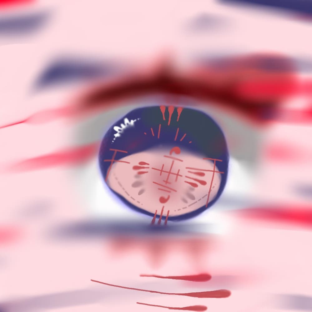 を目目描いた((