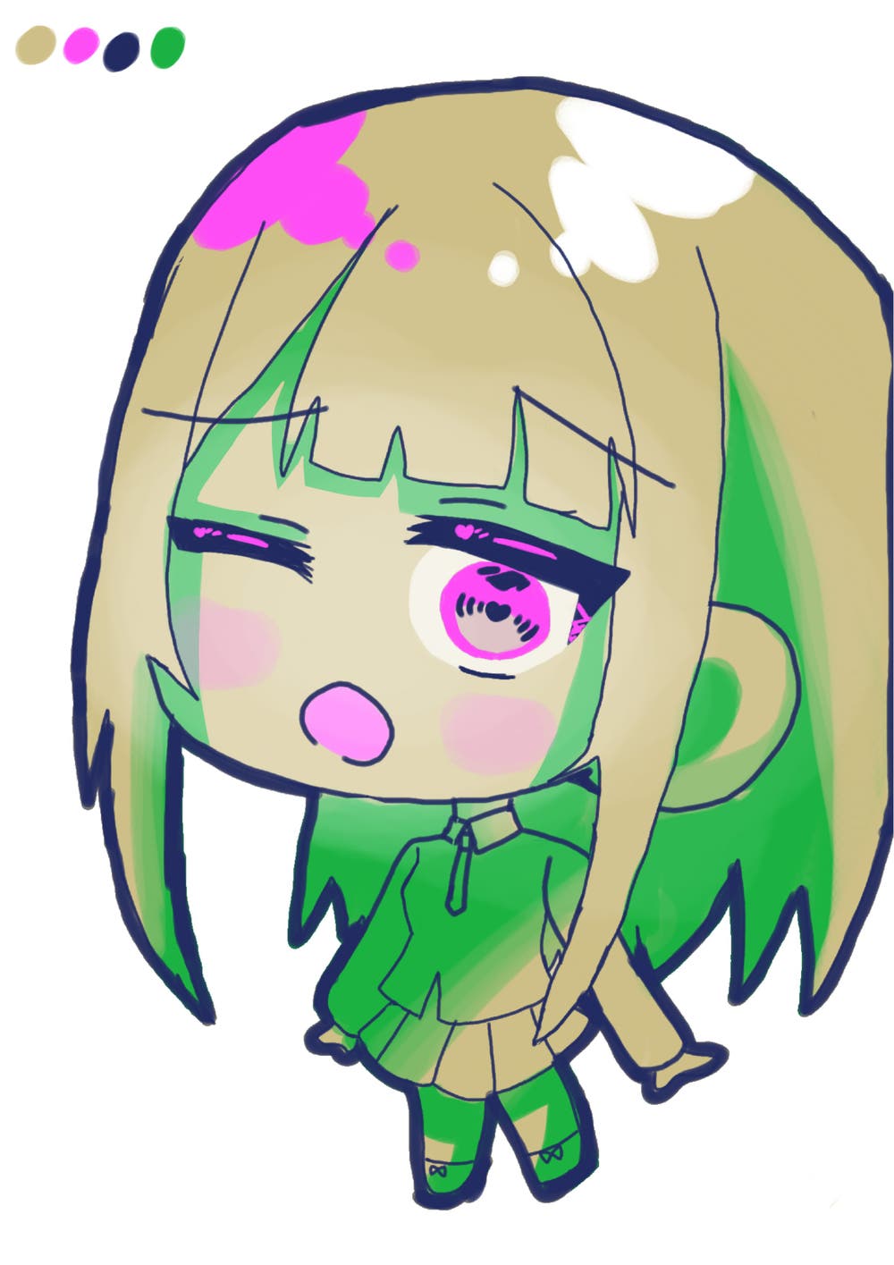 5色で描いたミニちゃん