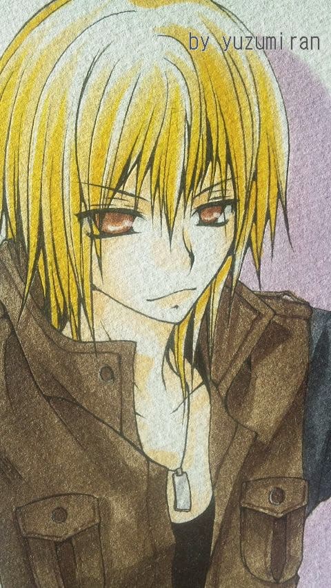 イラスト 企画ｲﾗｽﾄ ｷｬﾗ絵 金髪男子 腹黒君 笑 柚美蘭as玄恵実雨 小説投稿エブリスタ