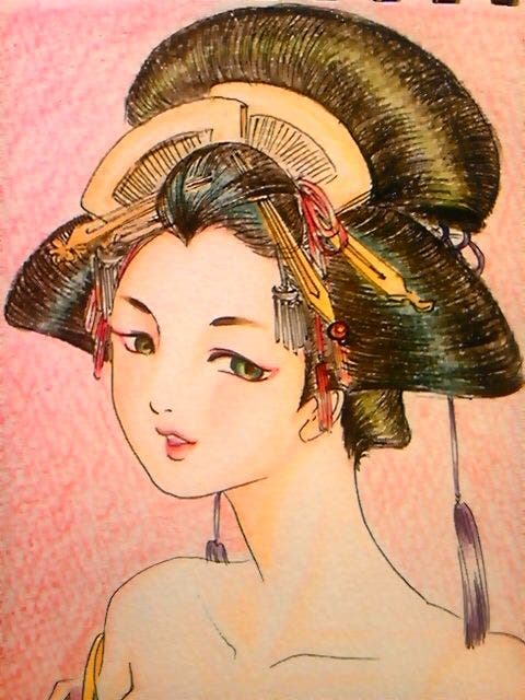 イラスト 花魁の笑み 蜜柑 小説投稿エブリスタ