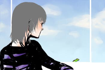 窓辺のかえる。