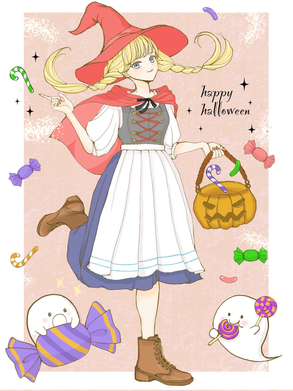 去年のハロウィンイラスト①　（魔女）