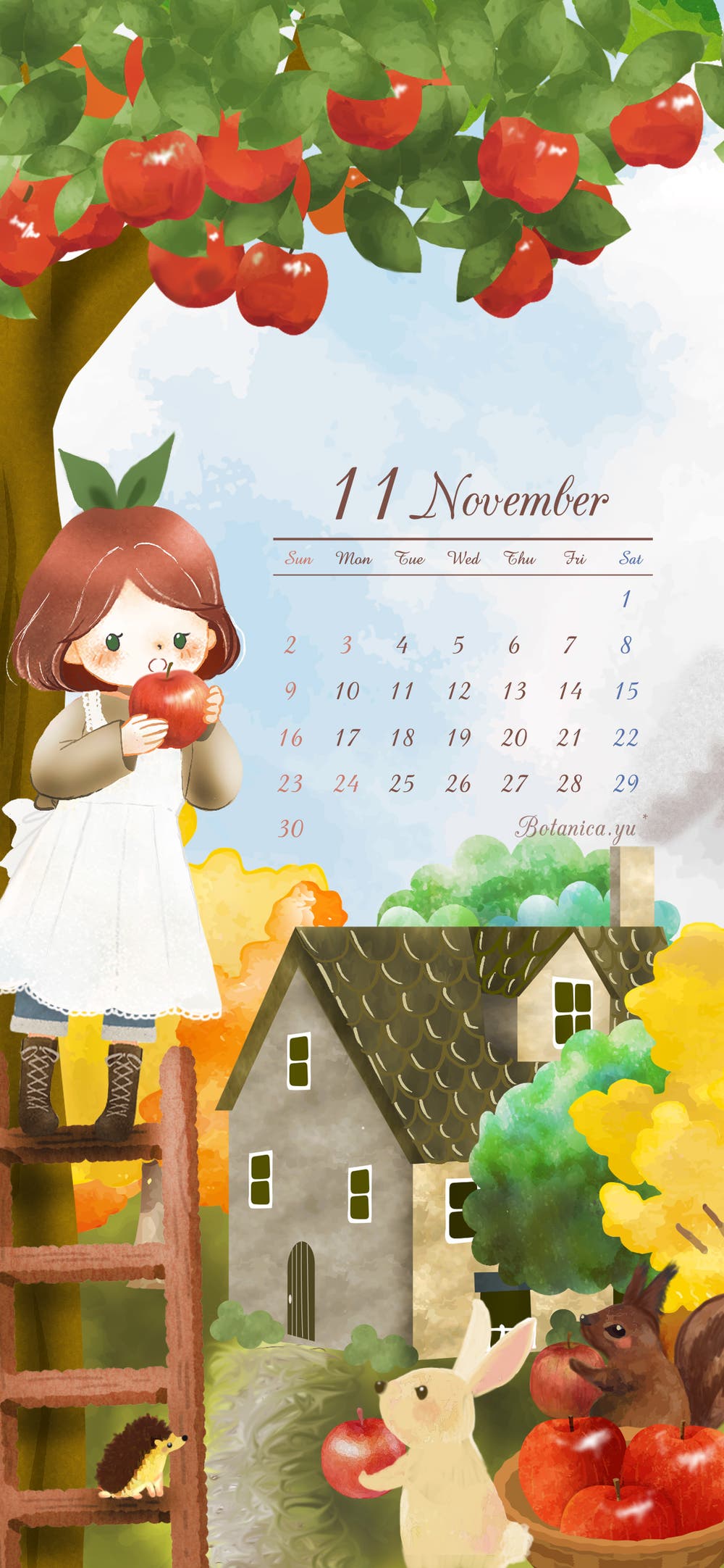 11月イラストカレンダー♪