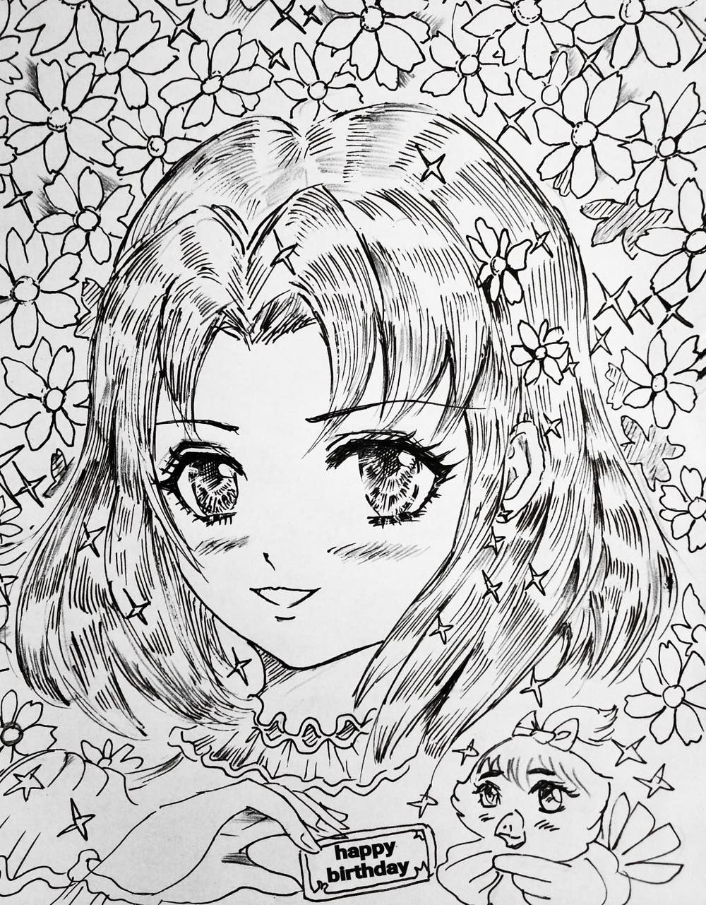 誕生日イラスト(三つ毛さんへ)